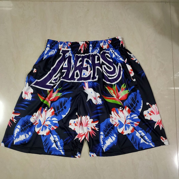 Men NBA 2021 Los Angeles Lakers Flower Edition Shorts->los angeles lakers->NBA Jersey